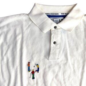 2/$18 SALE! Polo Shirt Novelty Embroidered Golfers Short‎ Sleeve Mens Size XL